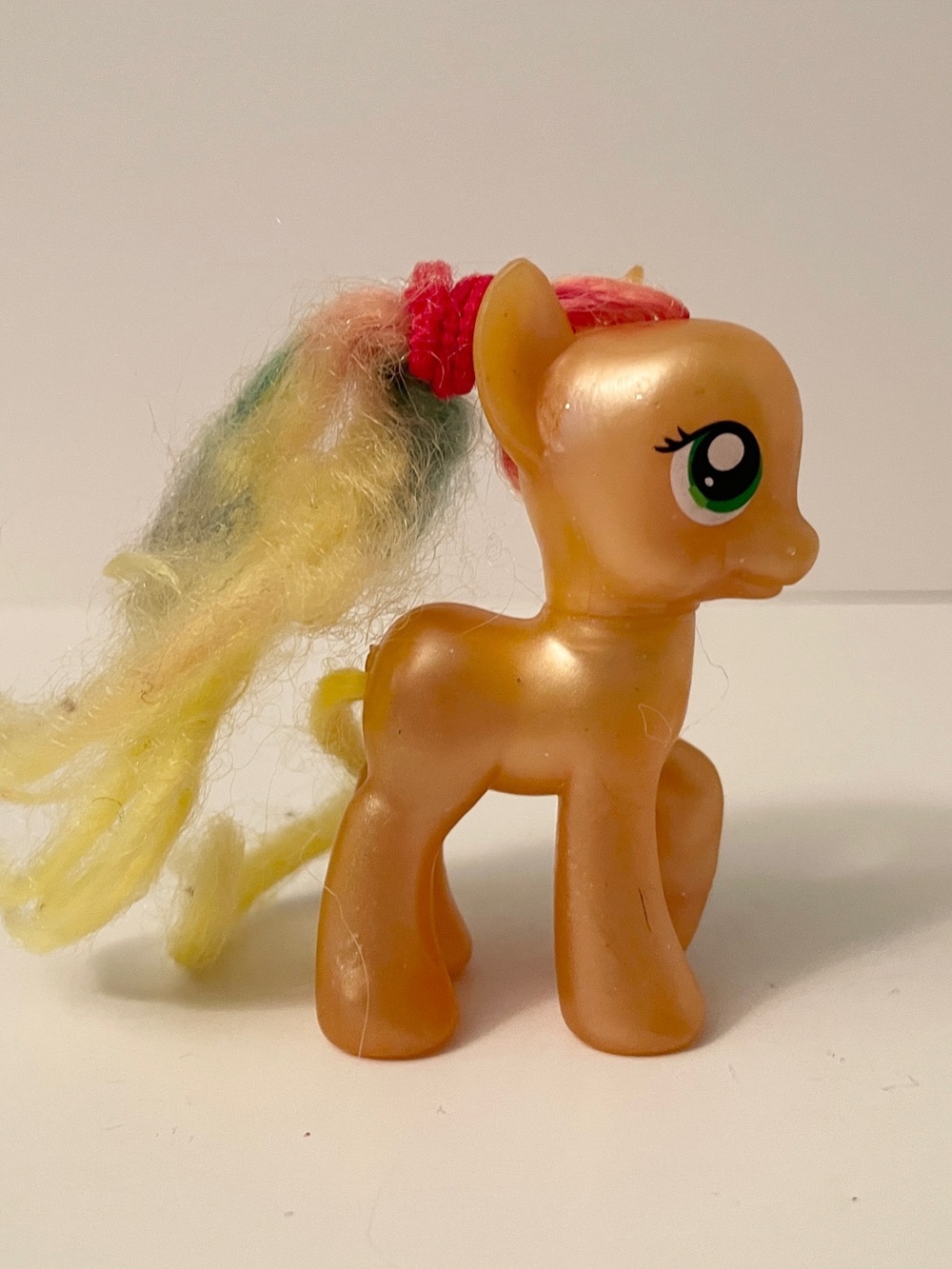 MLP G4 Glitter Applejack Mini Figure Clear Gold Orange Heart Hoof